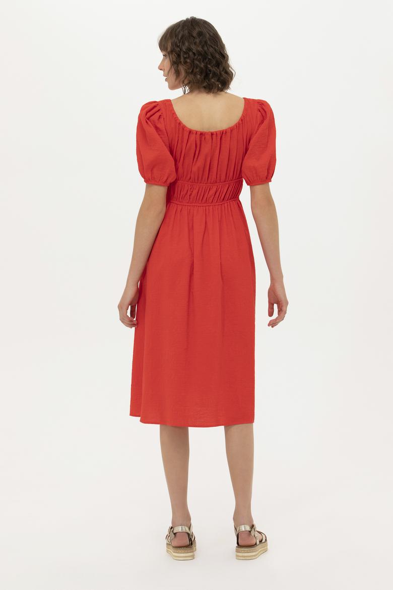 Kadın Kırmızı Dokuma Elbise - 50262477014