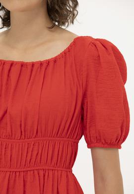 Kadın Kırmızı Dokuma Elbise - 50262477014