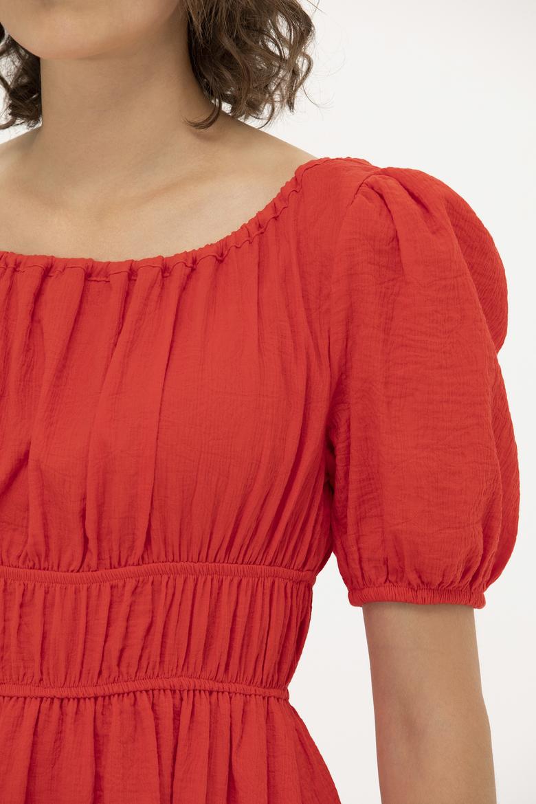 Kadın Kırmızı Dokuma Elbise - 50262477014