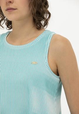 Kadın Mint Bisiklet Yaka Kolsuz Tişört - 50262480022