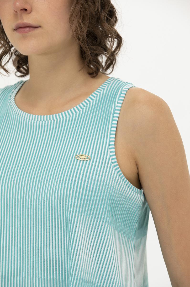 Kadın Mint Bisiklet Yaka Kolsuz Tişört