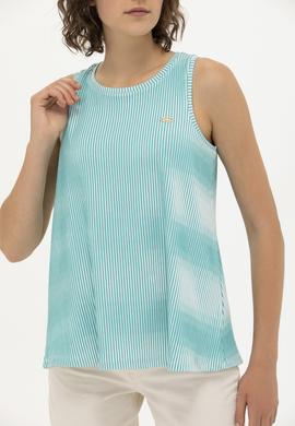 Kadın Mint Bisiklet Yaka Kolsuz Tişört - 50262480022