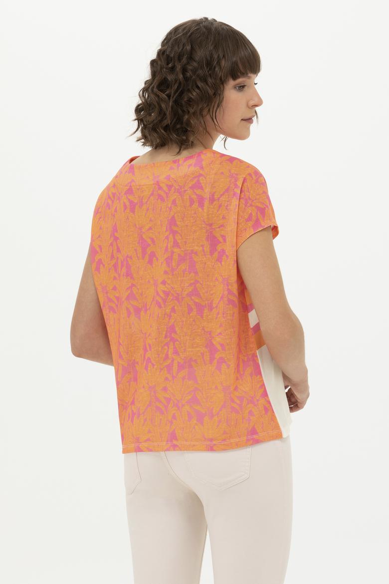 Kadın Pembe V Yaka Tişört - 50263602028