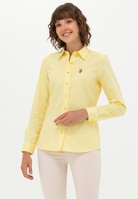 Kadın Sarı Uzun Kollu Basic Gömlek - 50262849081