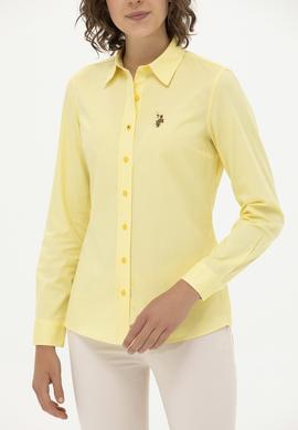 Kadın Sarı Uzun Kollu Basic Gömlek - 50262849081