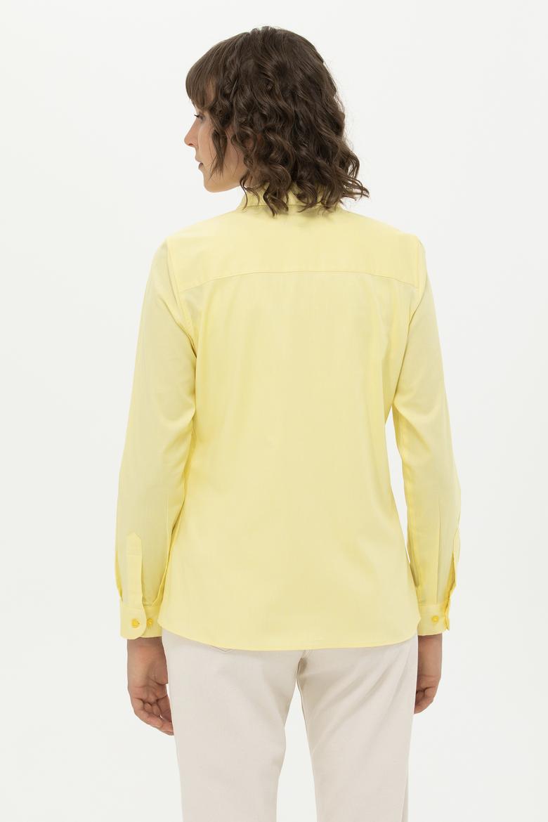Kadın Sarı Uzun Kollu Basic Gömlek - 50262851063