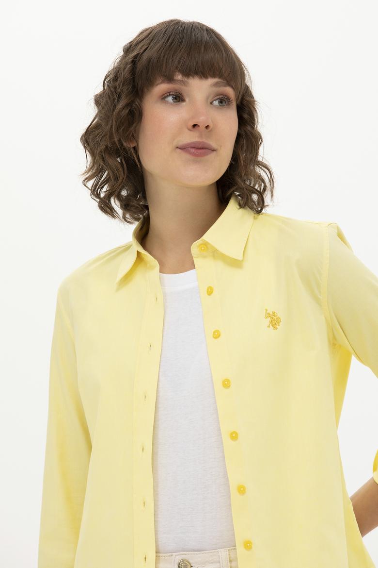 Kadın Sarı Uzun Kollu Basic Gömlek - 50262851063