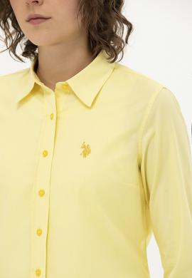 Kadın Sarı Uzun Kollu Basic Gömlek - 50262851063