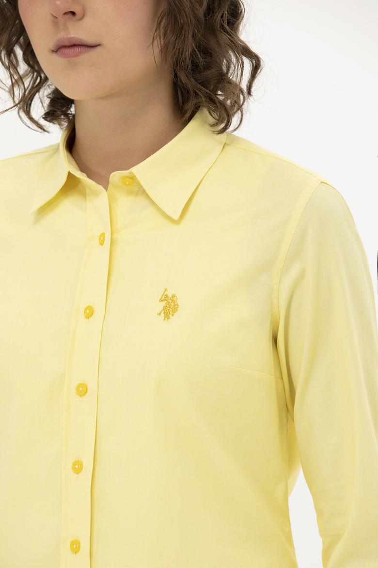 Kadın Sarı Uzun Kollu Basic Gömlek - 50262851063