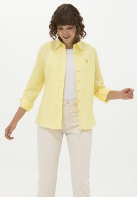 Kadın Sarı Uzun Kollu Basic Gömlek - 50262851063