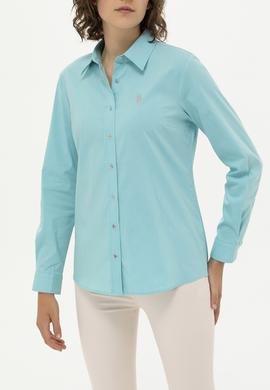 Kadın Mint Uzun Kollu Basic Gömlek - 50262883041