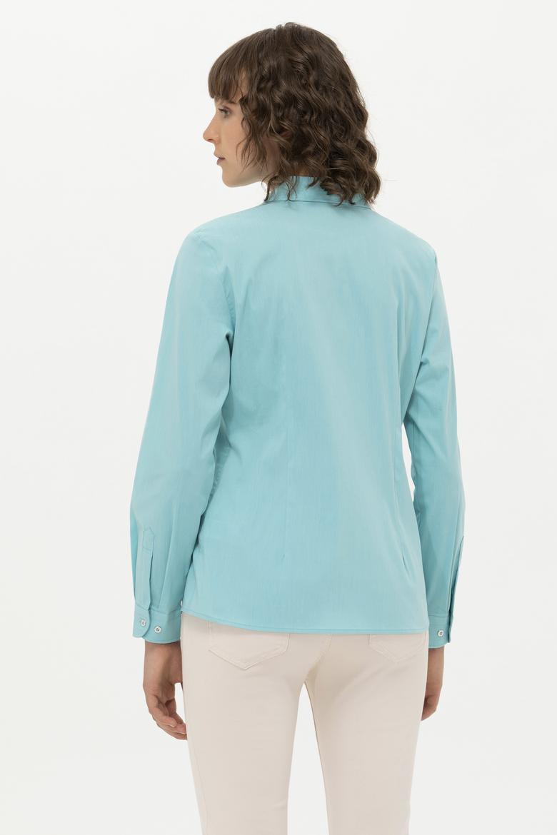 Kadın Mint Uzun Kollu Basic Gömlek - 50262883041