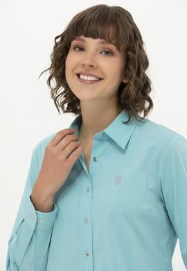 Kadın Mint Uzun Kollu Basic Gömlek - 50262883041