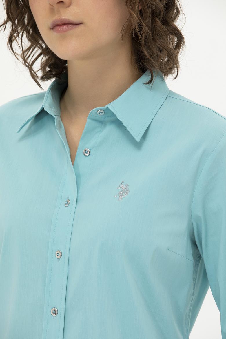 Kadın Mint Uzun Kollu Basic Gömlek - 50262883041