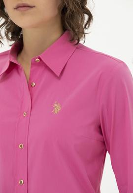 Kadın Pembe Uzun Kollu Basic Gömlek - 50262883075