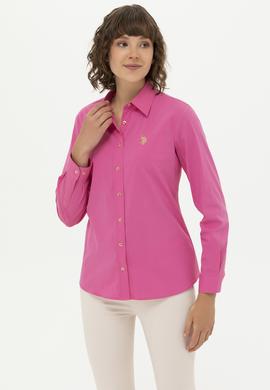 Kadın Pembe Uzun Kollu Basic Gömlek - 50262883075