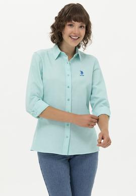 Kadın Mint Uzun Kollu Basic Gömlek - 50262887057