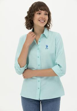 Kadın Mint Uzun Kollu Basic Gömlek - 50262887057
