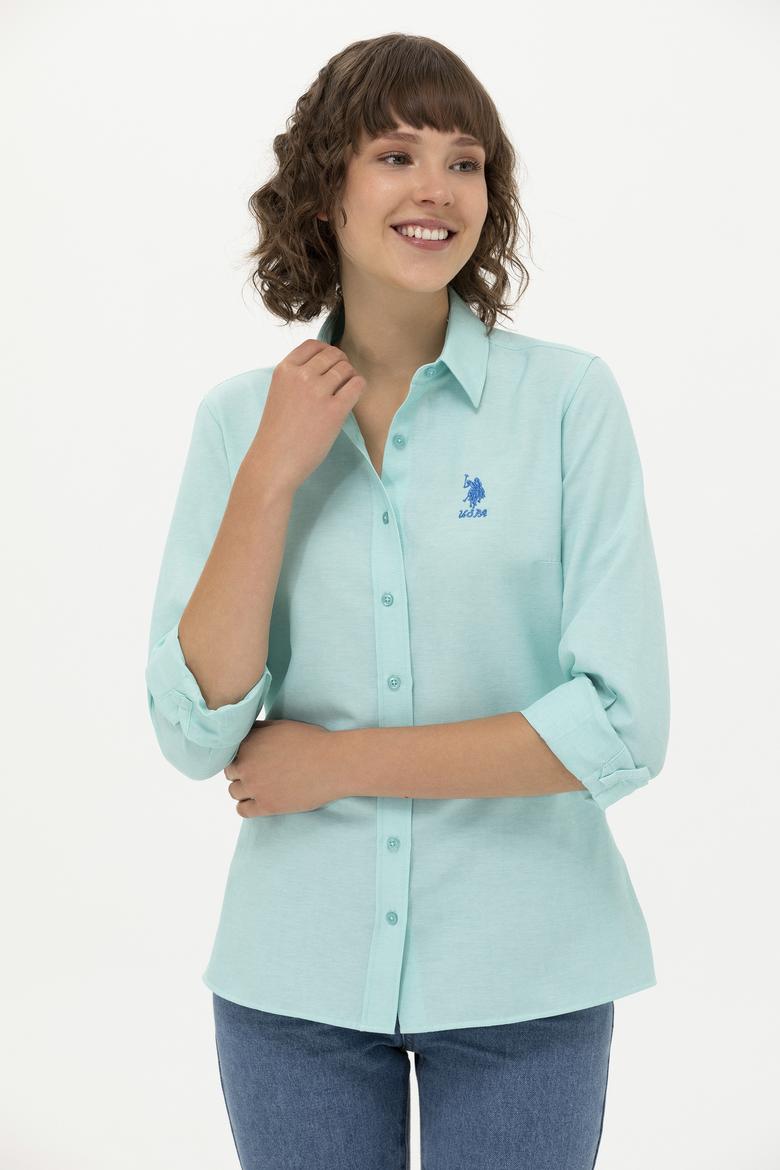 Kadın Mint Uzun Kollu Basic Gömlek - 50262887057