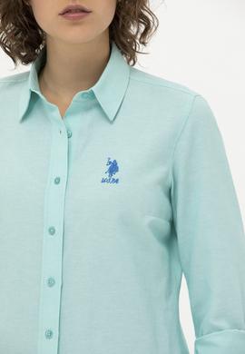 Kadın Mint Uzun Kollu Basic Gömlek - 50262887057