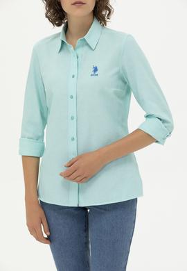 Kadın Mint Uzun Kollu Basic Gömlek - 50262887057