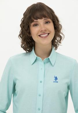 Kadın Mint Uzun Kollu Basic Gömlek - 50262887057