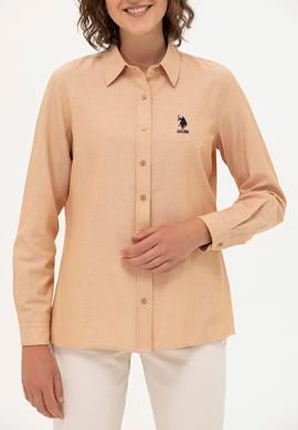 Kadın Camel Uzun Kollu Basic Gömlek - 50262887084