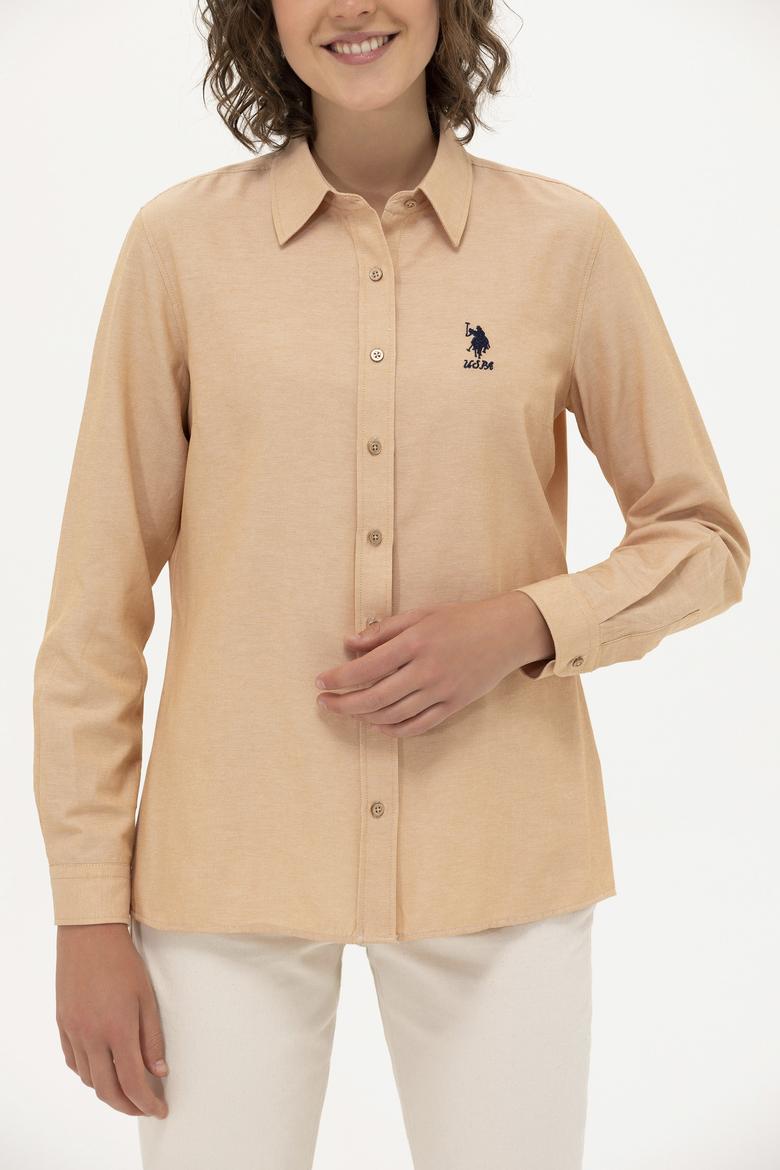 Kadın Camel Uzun Kollu Basic Gömlek - 50262887084