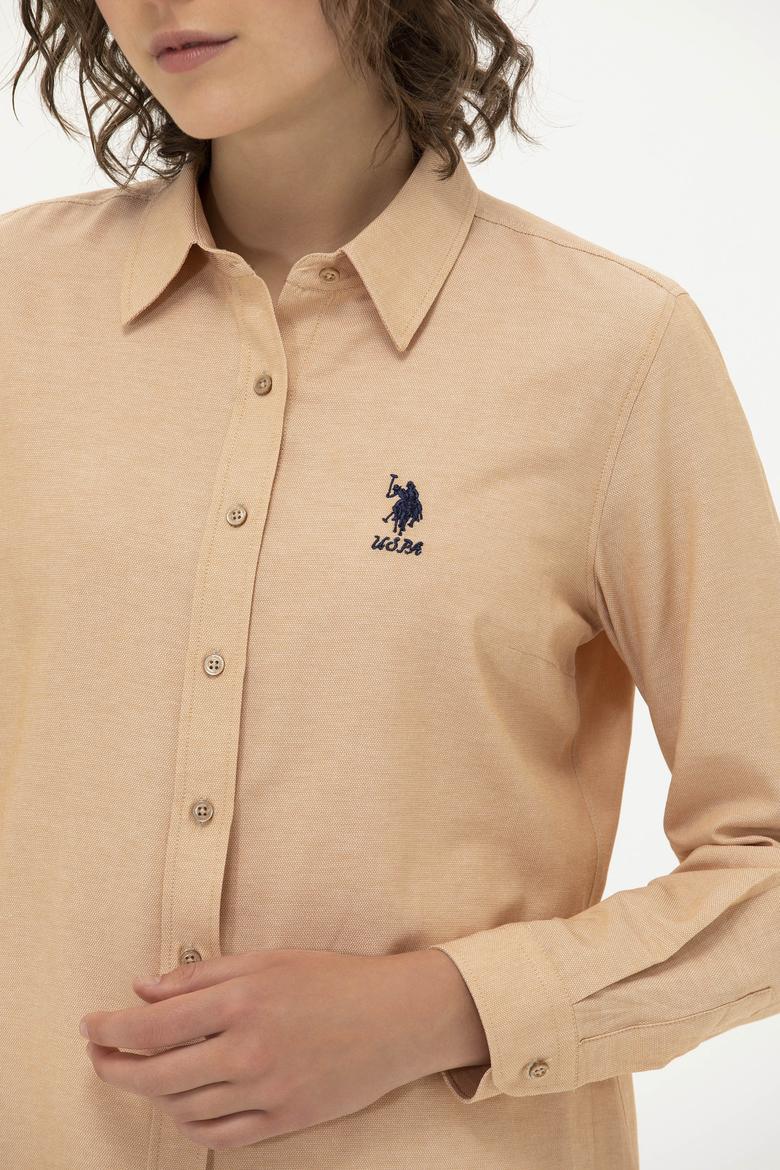Kadın Camel Uzun Kollu Basic Gömlek - 50262887084