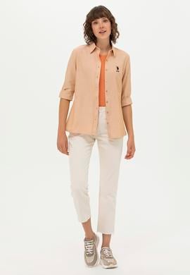Kadın Camel Uzun Kollu Basic Gömlek - 50262887084