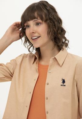 Kadın Camel Uzun Kollu Basic Gömlek - 50262887084