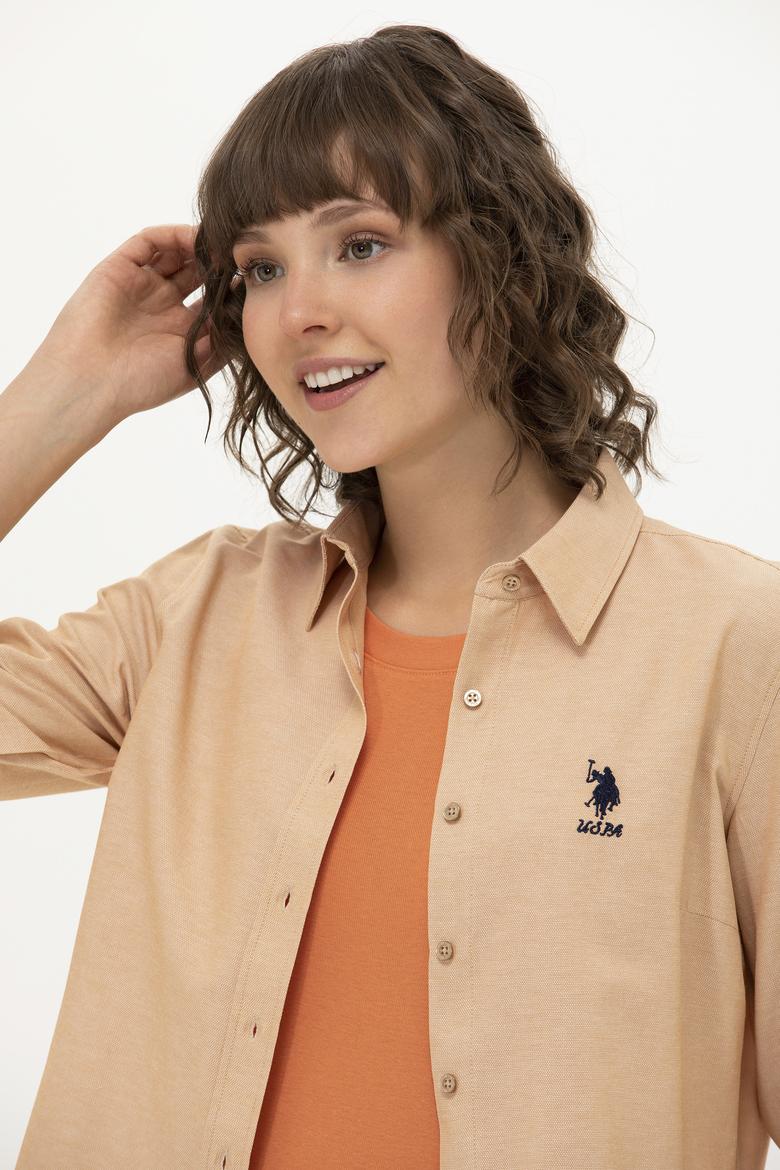 Kadın Camel Uzun Kollu Basic Gömlek - 50262887084