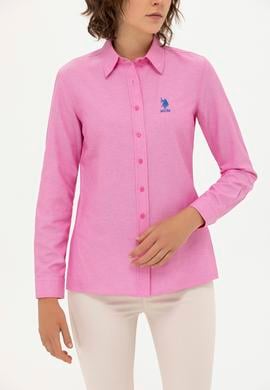 Kadın Pembe Uzun Kollu Basic Gömlek - 50262887106