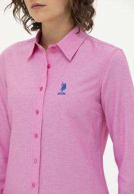 Kadın Pembe Uzun Kollu Basic Gömlek - 50262887106