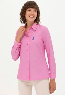 Kadın Pembe Uzun Kollu Basic Gömlek - 50262887106