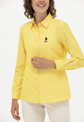 Kadın Sarı Uzun Kollu Basic Gömlek - 50262887132