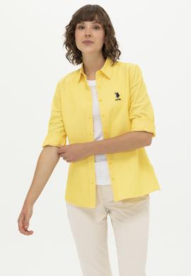 Kadın Sarı Uzun Kollu Basic Gömlek - 50262887132