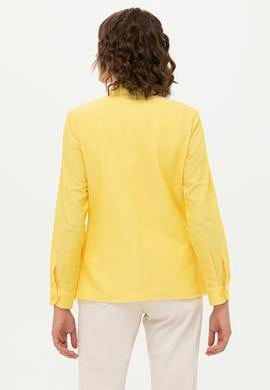 Kadın Sarı Uzun Kollu Basic Gömlek - 50262887132