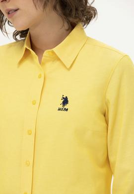 Kadın Sarı Uzun Kollu Basic Gömlek - 50262887132