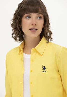 Kadın Sarı Uzun Kollu Basic Gömlek - 50262887132