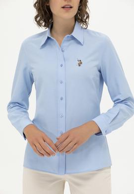 Kadın Mavi Uzun Kollu Basic Gömlek - 50262888018