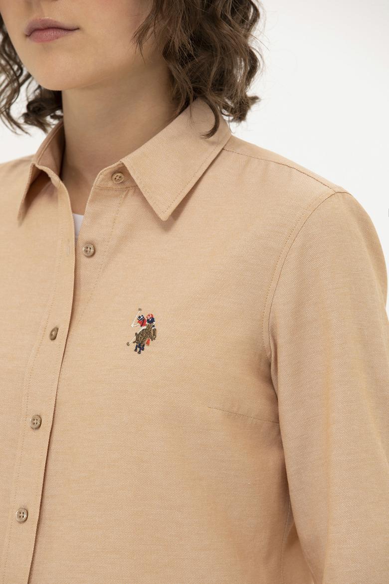 Kadın Camel Uzun Kollu Basic Gömlek - 50262888044