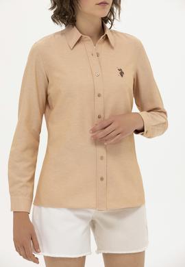 Kadın Camel Uzun Kollu Basic Gömlek - 50262888044