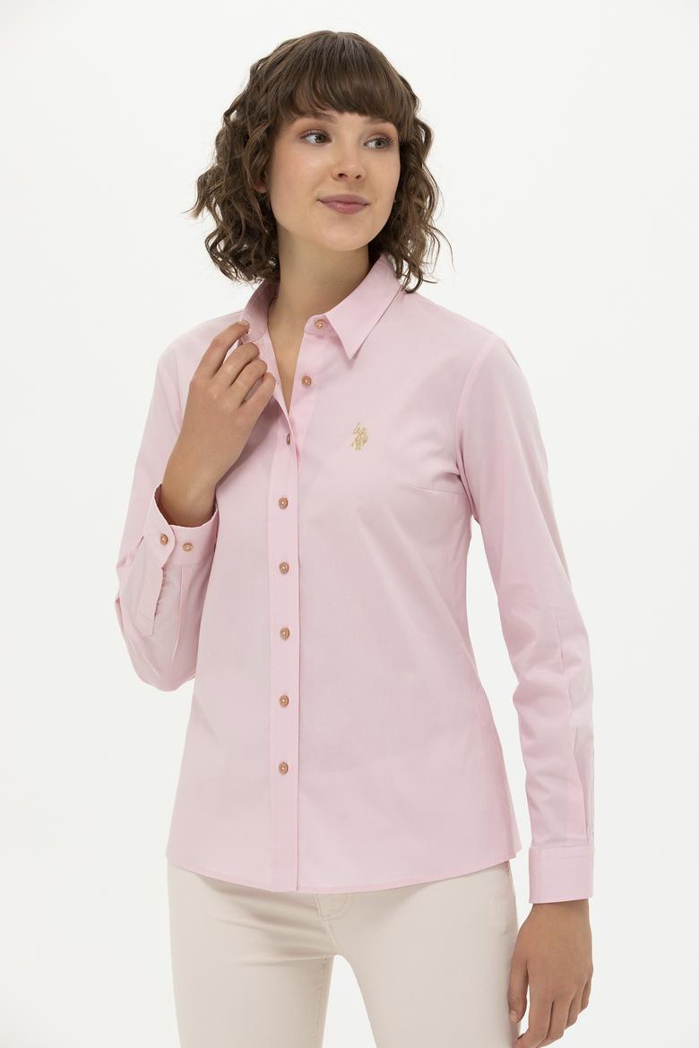 Kadın Pudra Uzun Kollu Basic Gömlek - 50262946042