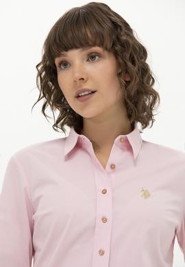 Kadın Pudra Uzun Kollu Basic Gömlek - 50262946042