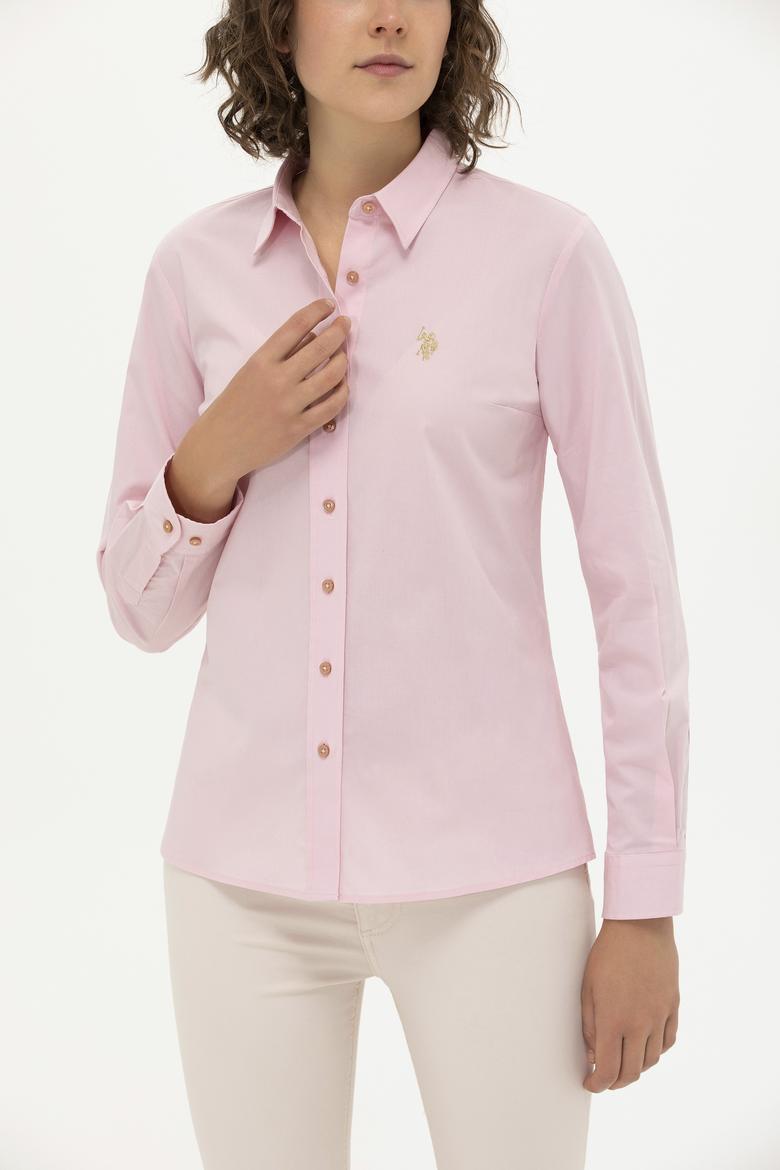 Kadın Pudra Uzun Kollu Basic Gömlek - 50262946042