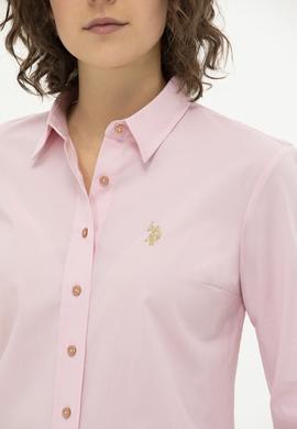 Kadın Pudra Uzun Kollu Basic Gömlek - 50262946042