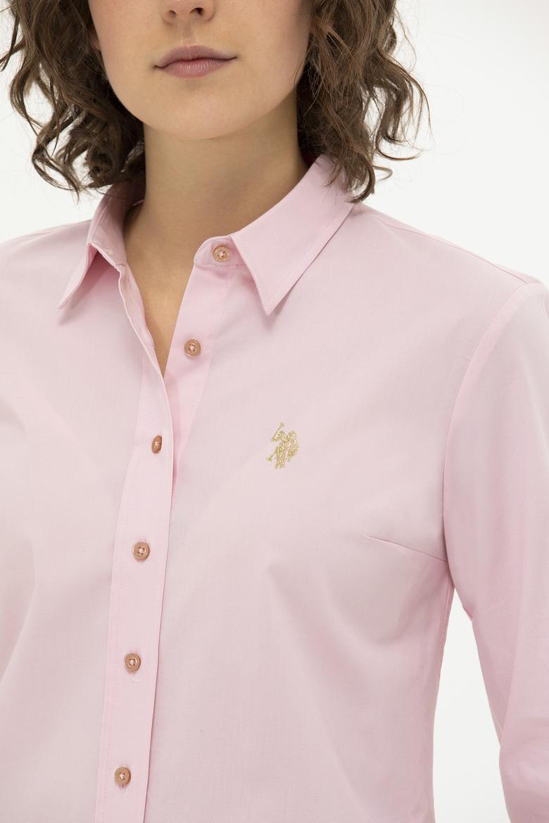 Kadın Pudra Uzun Kollu Basic Gömlek - 50262946042