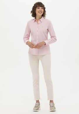 Kadın Pudra Uzun Kollu Basic Gömlek - 50262946042