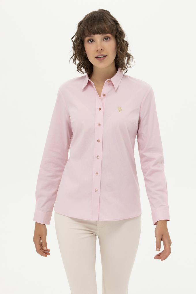 Kadın Pudra Uzun Kollu Basic Gömlek